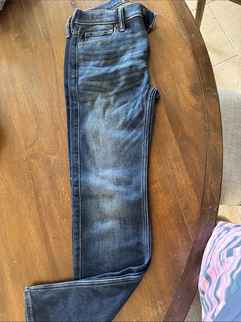 abercrombie kids dark blue straight jeans